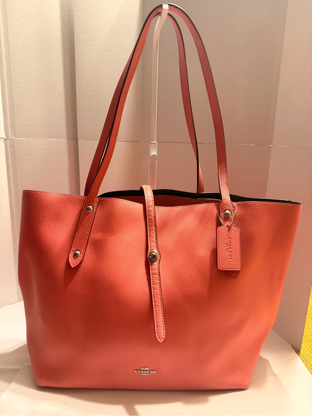 Coach Coral Pink Pink Coach Leather Market Tote Women's L1879-58849